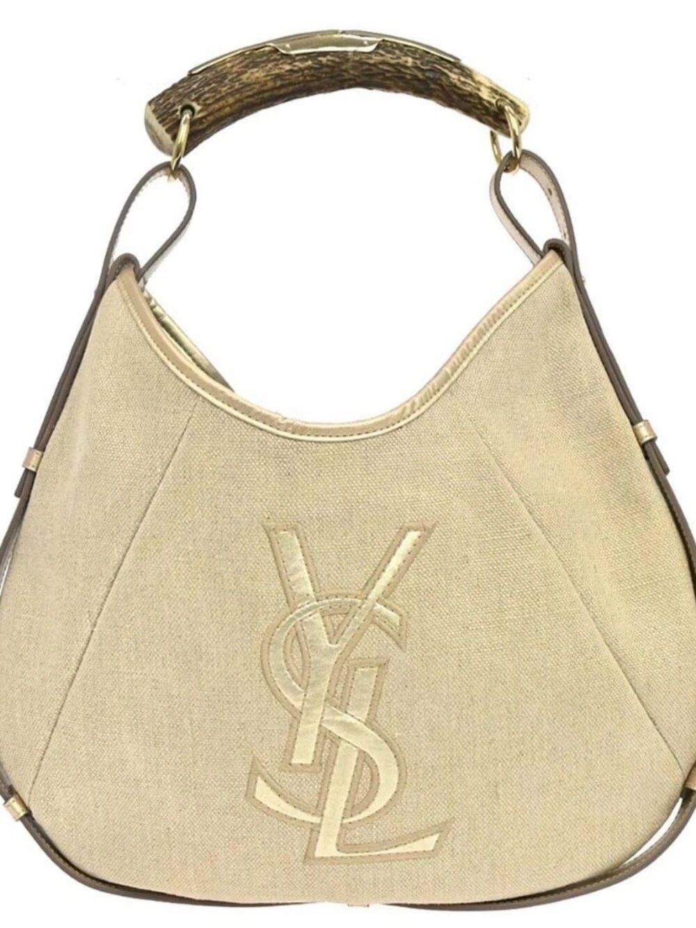 Yves Saint Laurent Beige Canvas Mombasa